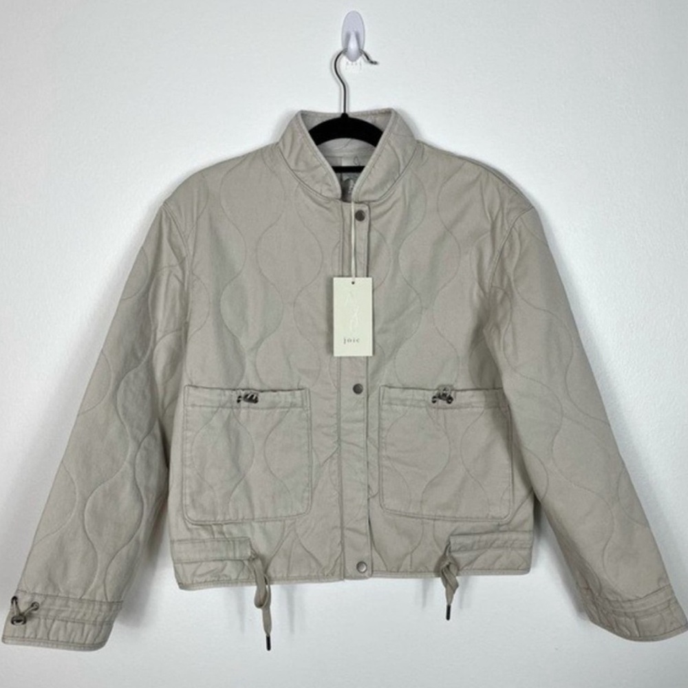 JOIE Quilted Barn Transitional Jacket in Beige Cream NWT Size Large   113